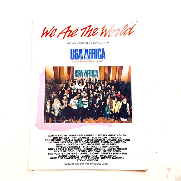 We Are The World Vintage Music Score 80’s - Picture 1 of 3